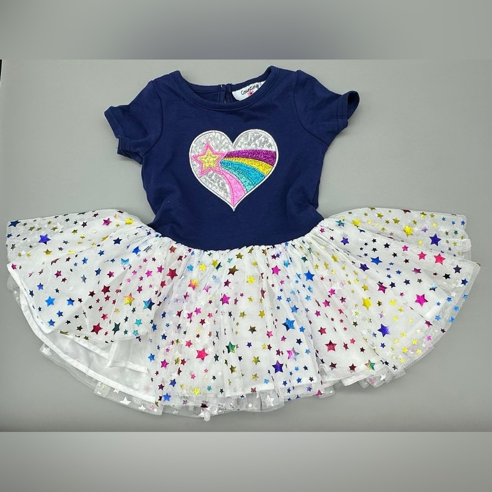 Counting Daisies Girl's Short Sleeve Tunic Tutu Stary Dress